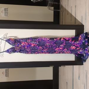 Jovani size 00 Purple Iridescent Gown